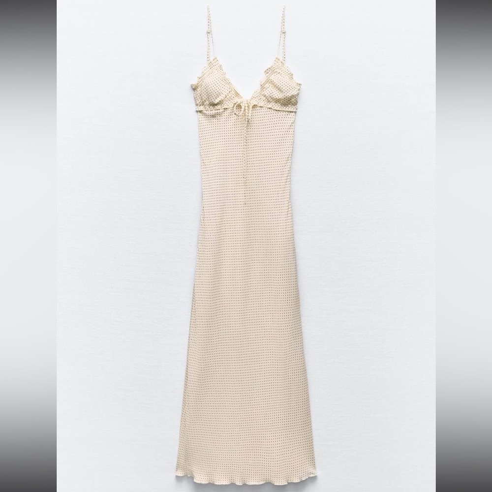 Satin print dress - Zara